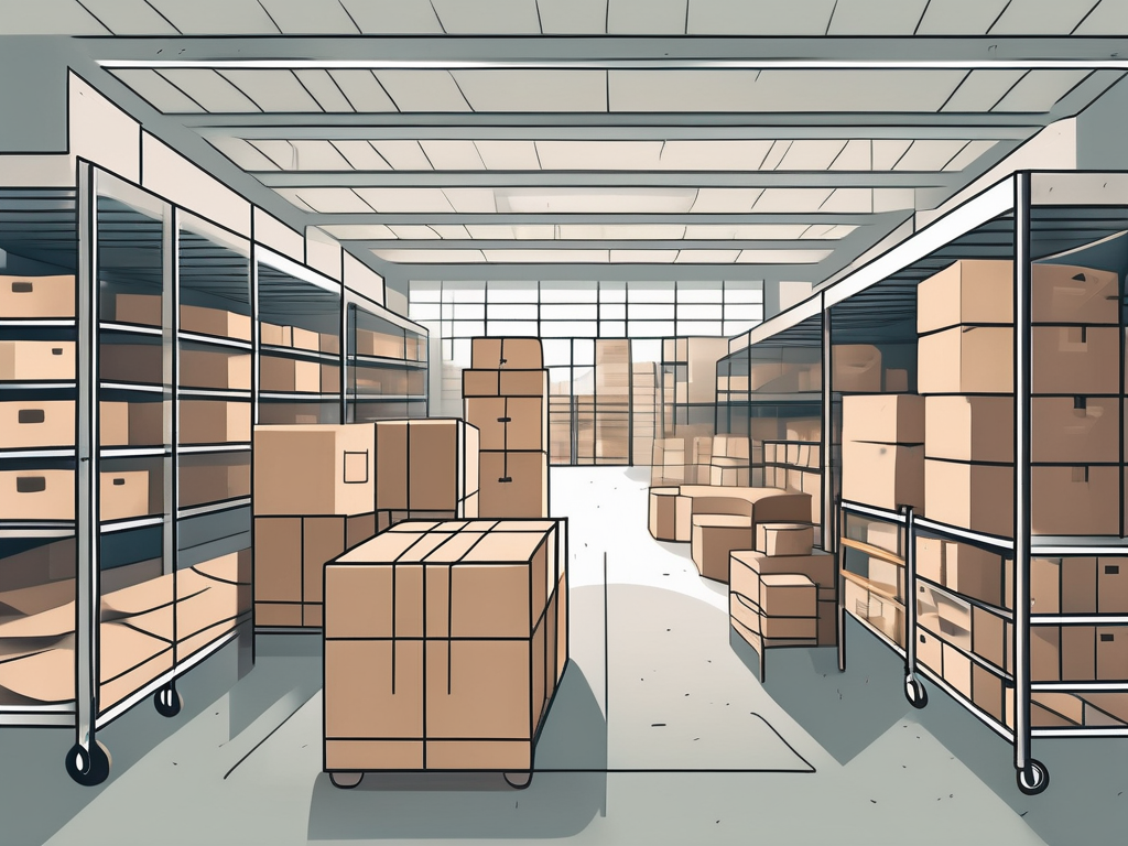 An organized storage facility filled with various boxes